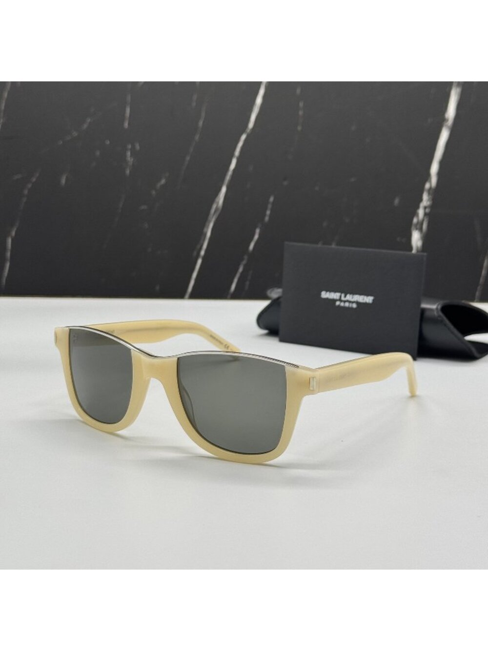 New Saint Laurent SL51CUT 004 Ivory Gray Women Sunglasses